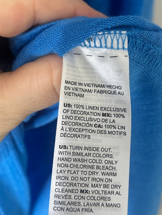 CHICO’S Soft Linen Embroidered Tunic in Poolside Blue Size 2 Large - Picture 11 of 14